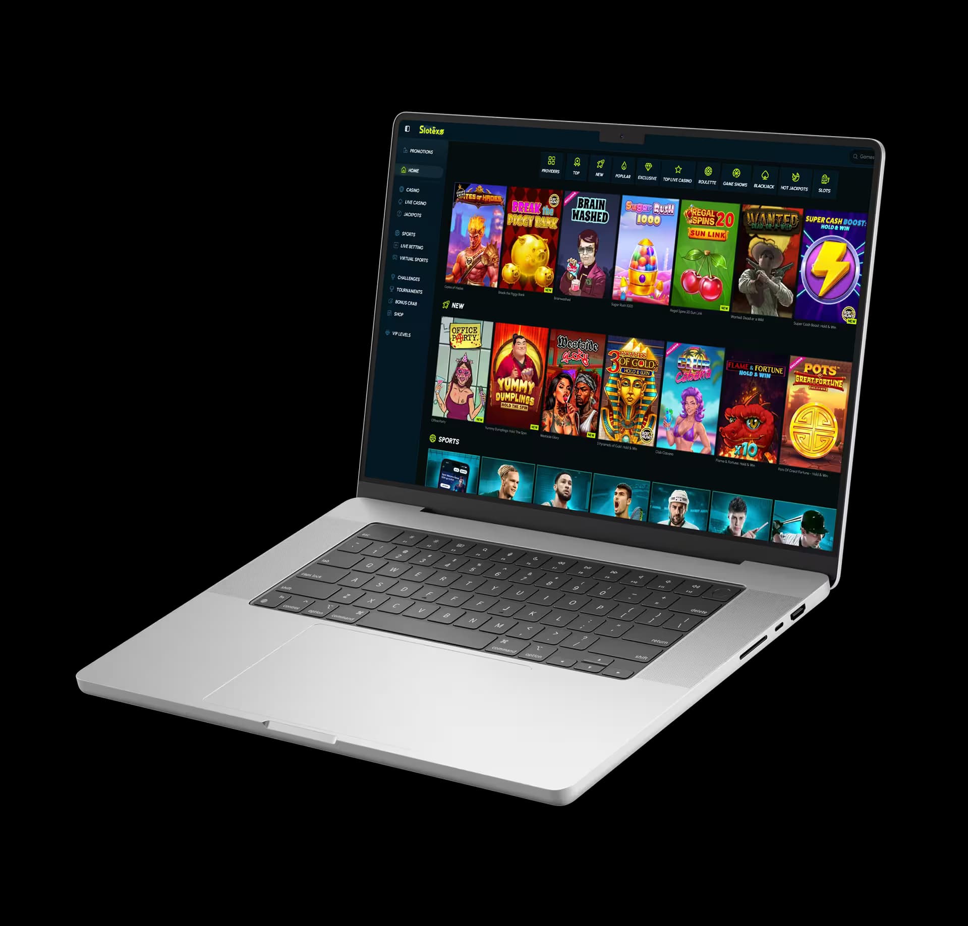 notebook with open slotex